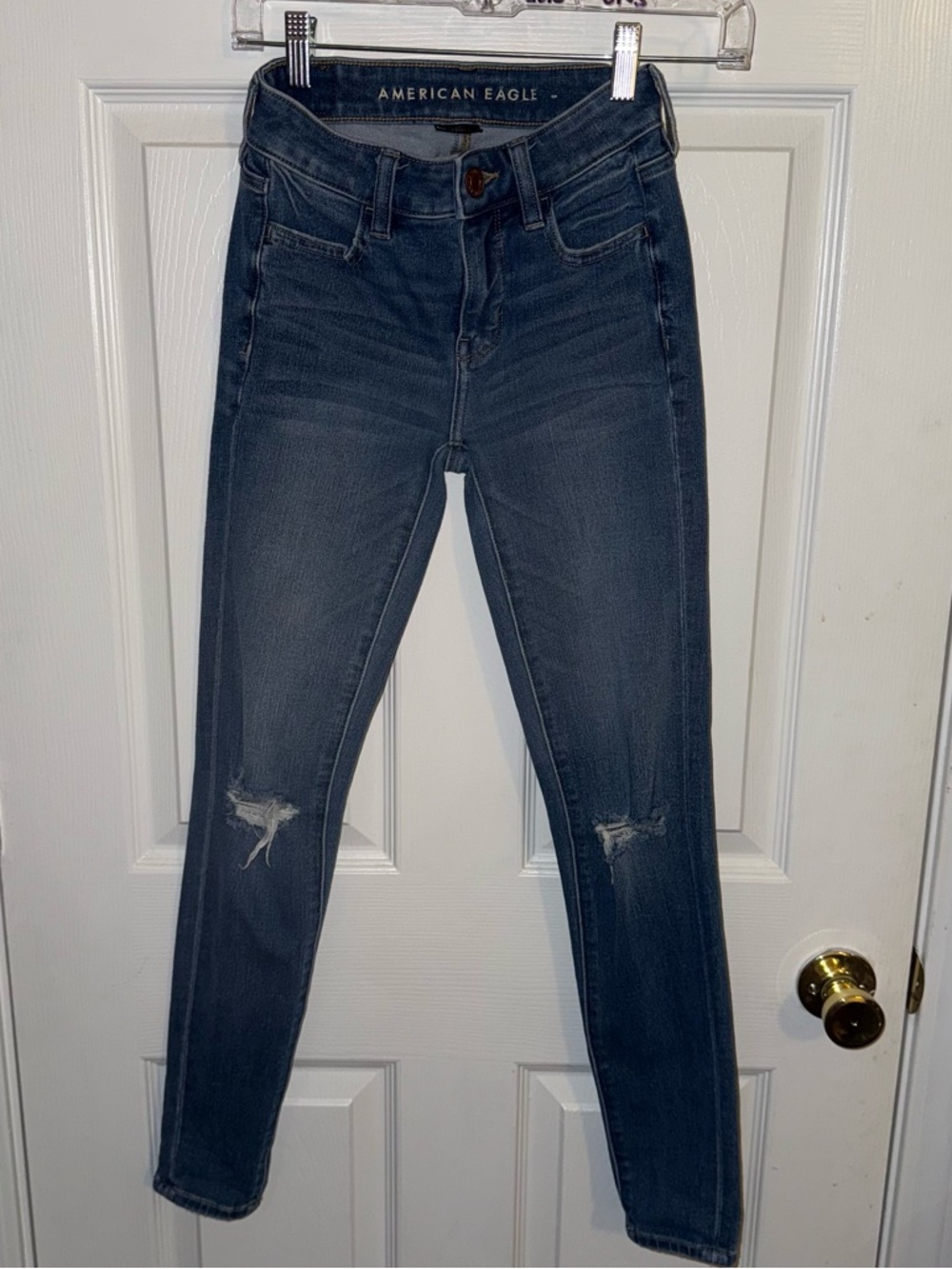 American Eagle Outfitters Women’s Blue Stretch Jegging - Picture 2 of 9